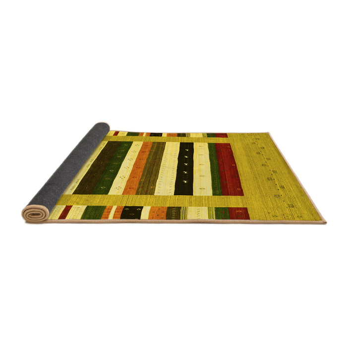 Sideview of Abstract Yellow Contemporary Rug, con1918yw