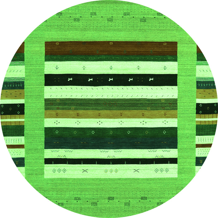 Machine Washable Abstract Green Contemporary Area Rugs, wshcon1918grn