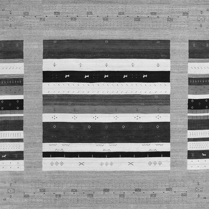 Serging Thickness of Abstract Gray Contemporary Rug, con1918gry