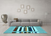 Machine Washable Abstract Light Blue Contemporary Rug in a Living Room, wshcon1918lblu