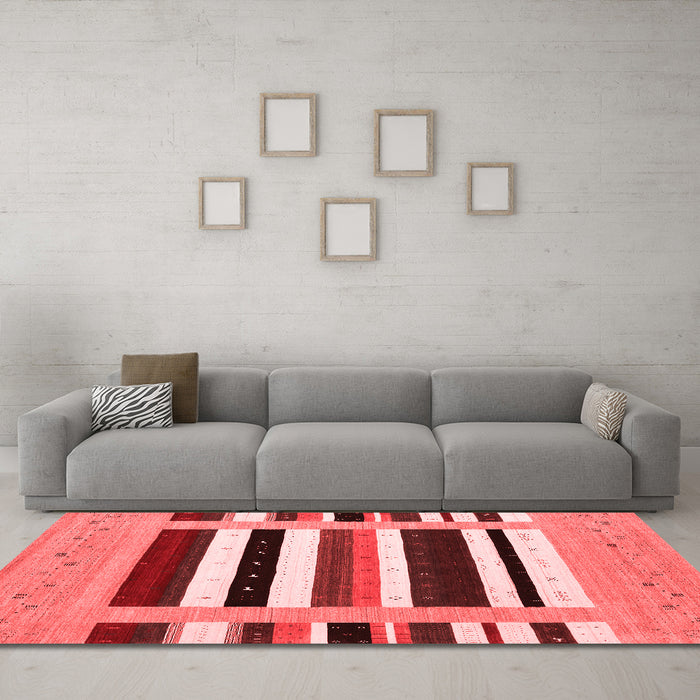 Contemporary Red Washable Rugs