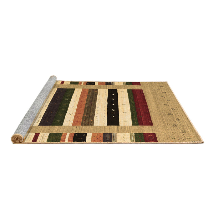 Sideview of Machine Washable Abstract Brown Contemporary Rug, wshcon1918brn