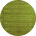 Square Abstract Green Contemporary Rug, con1919grn