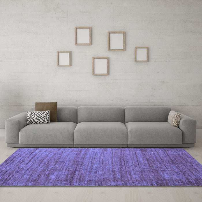 Machine Washable Abstract Blue Contemporary Rug in a Living Room, wshcon1919blu