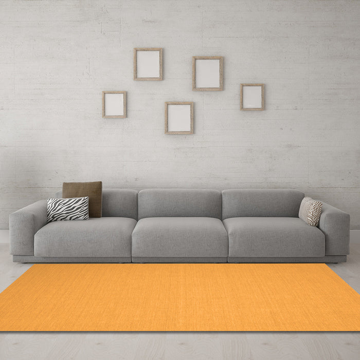Machine Washable Solid Orange Modern Area Rugs in a Living Room, wshcon191org