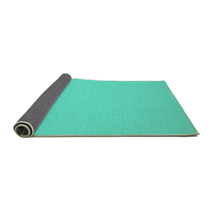 Sideview of Solid Turquoise Modern Rug, con191turq