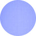 Round Solid Blue Modern Rug, con191blu