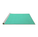 Sideview of Machine Washable Solid Turquoise Modern Area Rugs, wshcon191turq