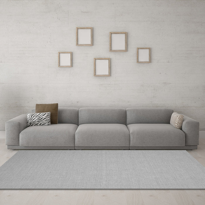 Machine Washable Solid Gray Modern Rug in a Living Room,, wshcon191gry
