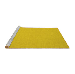 Sideview of Machine Washable Solid Yellow Modern Rug, wshcon191yw
