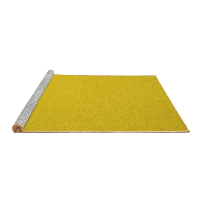 Sideview of Machine Washable Solid Yellow Modern Rug, wshcon191yw