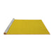 Sideview of Machine Washable Solid Yellow Modern Rug, wshcon191yw