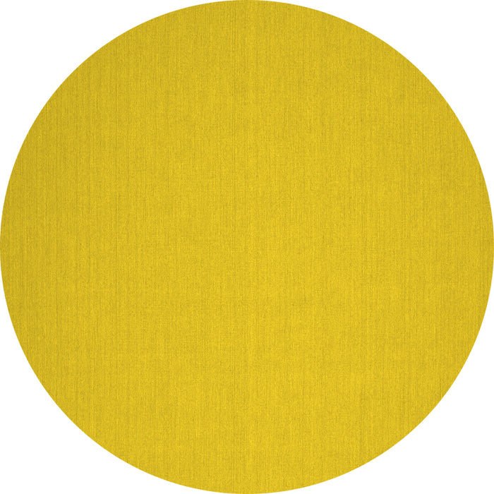 Round Solid Yellow Modern Rug, con191yw
