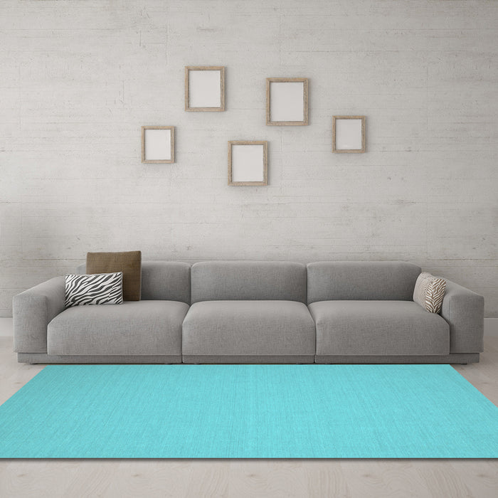 Machine Washable Solid Light Blue Modern Rug in a Living Room, wshcon191lblu