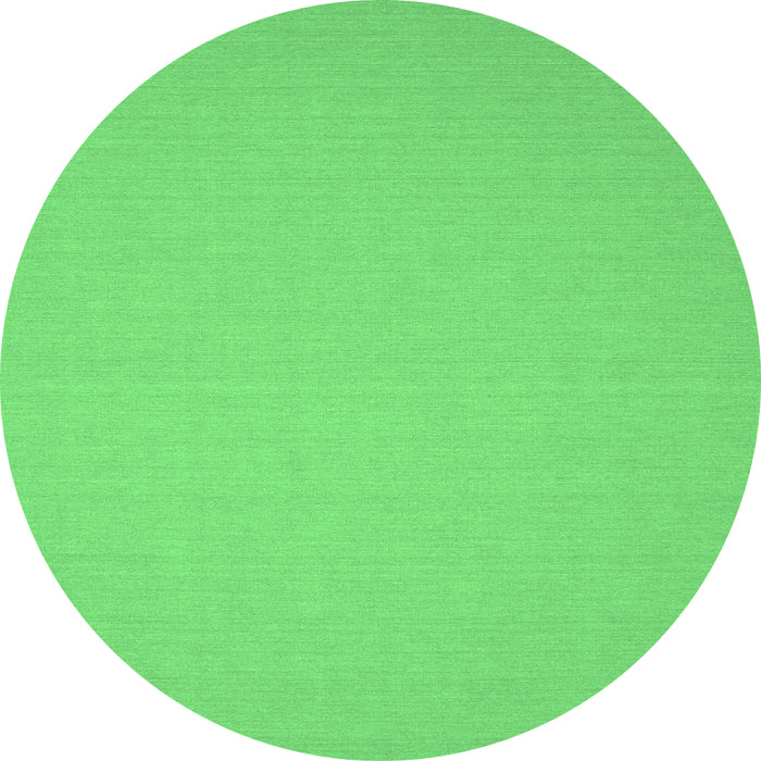 Round Machine Washable Solid Emerald Green Modern Area Rugs, wshcon191emgrn