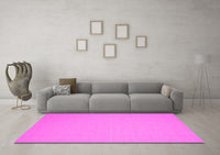 Machine Washable Solid Pink Modern Rug, wshcon191pnk