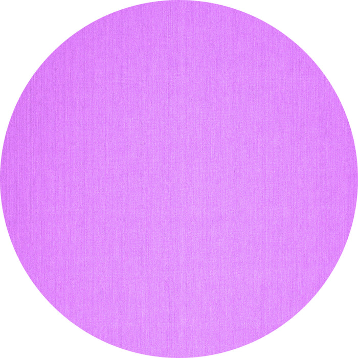 Round Machine Washable Solid Purple Modern Area Rugs, wshcon191pur