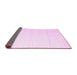 Sideview of Solid Pink Modern Rug, con1920pnk