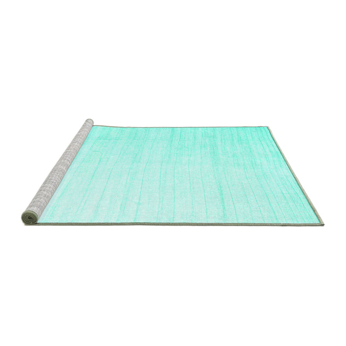 Sideview of Machine Washable Solid Turquoise Modern Area Rugs, wshcon1920turq