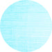 Round Machine Washable Solid Light Blue Modern Rug, wshcon1920lblu