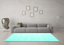 Machine Washable Solid Turquoise Modern Area Rugs in a Living Room,, wshcon1920turq