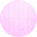 Round Solid Pink Modern Rug, con1920pnk