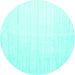 Round Solid Turquoise Modern Rug, con1920turq