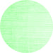 Round Machine Washable Solid Emerald Green Modern Area Rugs, wshcon1920emgrn