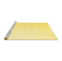 Sideview of Machine Washable Solid Yellow Modern Rug, wshcon1920yw