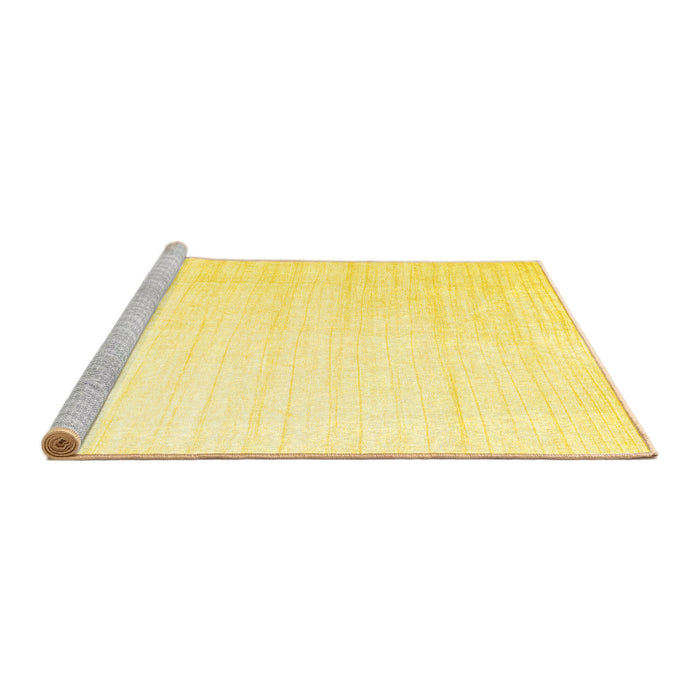 Sideview of Machine Washable Solid Yellow Modern Rug, wshcon1920yw