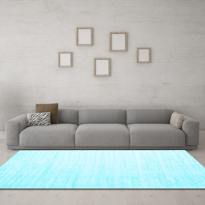 Machine Washable Solid Light Blue Modern Rug in a Living Room, wshcon1920lblu