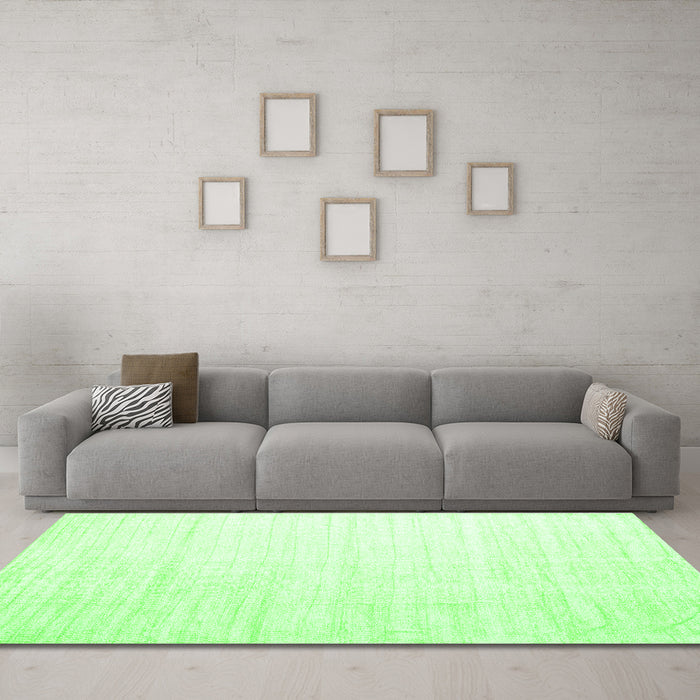 Machine Washable Solid Green Modern Area Rugs in a Living Room,, wshcon1920grn