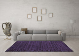 Machine Washable Abstract Blue Contemporary Rug in a Living Room, wshcon1921blu