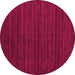 Round Machine Washable Abstract Pink Contemporary Rug, wshcon1921pnk