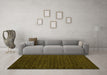 Machine Washable Abstract Green Contemporary Area Rugs in a Living Room,, wshcon1921grn