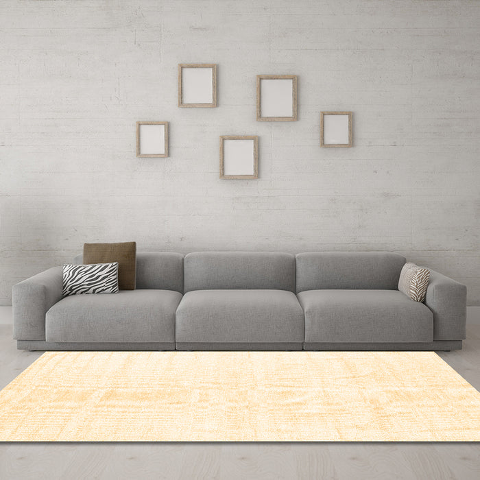 Machine Washable Solid Brown Modern Rug in a Living Room,, wshcon1922brn