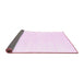 Sideview of Solid Pink Modern Rug, con1922pnk