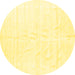 Round Machine Washable Solid Yellow Modern Rug, wshcon1922yw