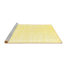 Sideview of Machine Washable Solid Yellow Modern Rug, wshcon1922yw