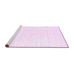Sideview of Machine Washable Solid Pink Modern Rug, wshcon1922pnk