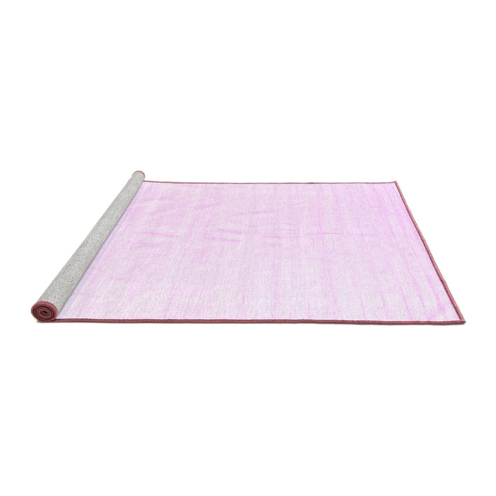 Sideview of Machine Washable Solid Pink Modern Rug, wshcon1922pnk