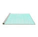 Sideview of Machine Washable Solid Turquoise Modern Area Rugs, wshcon1922turq