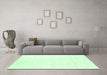 Machine Washable Solid Green Modern Area Rugs in a Living Room,, wshcon1922grn