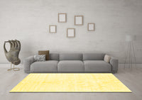 Machine Washable Solid Yellow Modern Rug, wshcon1922yw