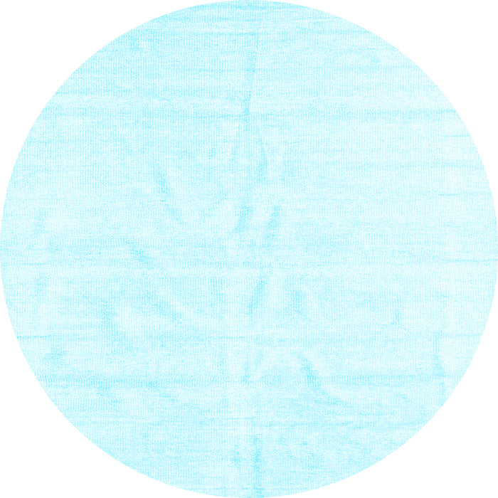 Round Machine Washable Solid Light Blue Modern Rug, wshcon1922lblu