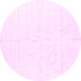 Round Solid Pink Modern Rug, con1922pnk