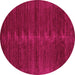 Round Machine Washable Abstract Pink Contemporary Rug, wshcon1923pnk