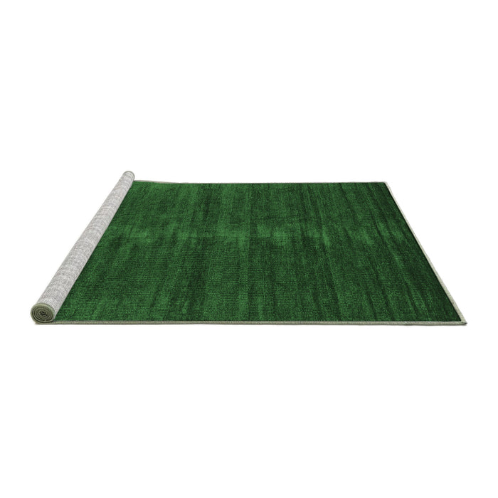 Sideview of Machine Washable Abstract Emerald Green Contemporary Area Rugs, wshcon1923emgrn