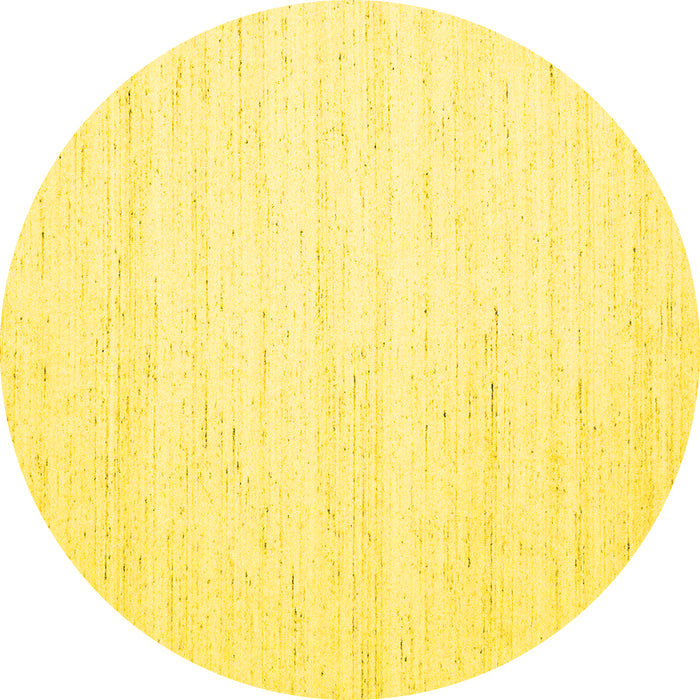 Round Solid Yellow Modern Rug, con1924yw