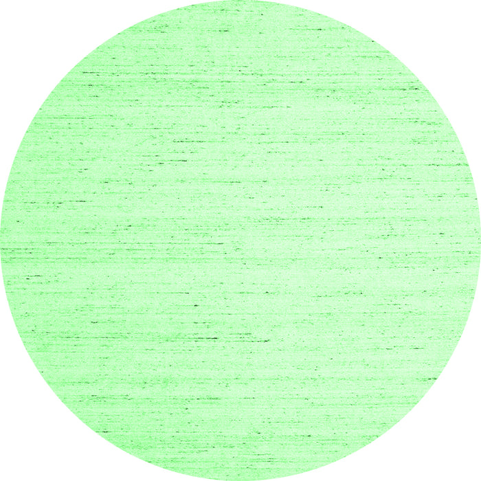 Round Machine Washable Solid Emerald Green Modern Area Rugs, wshcon1924emgrn